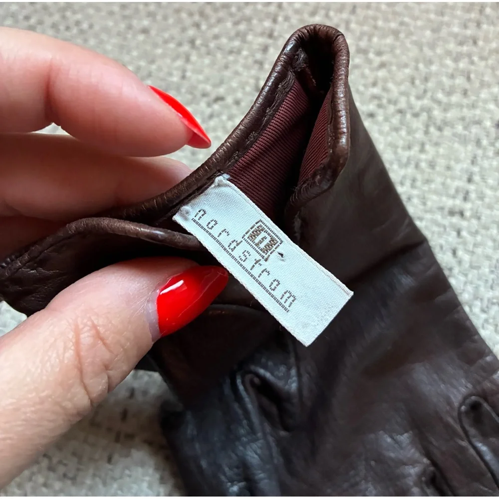 VTG Nordstrom Dark Brown Leather Gloves
